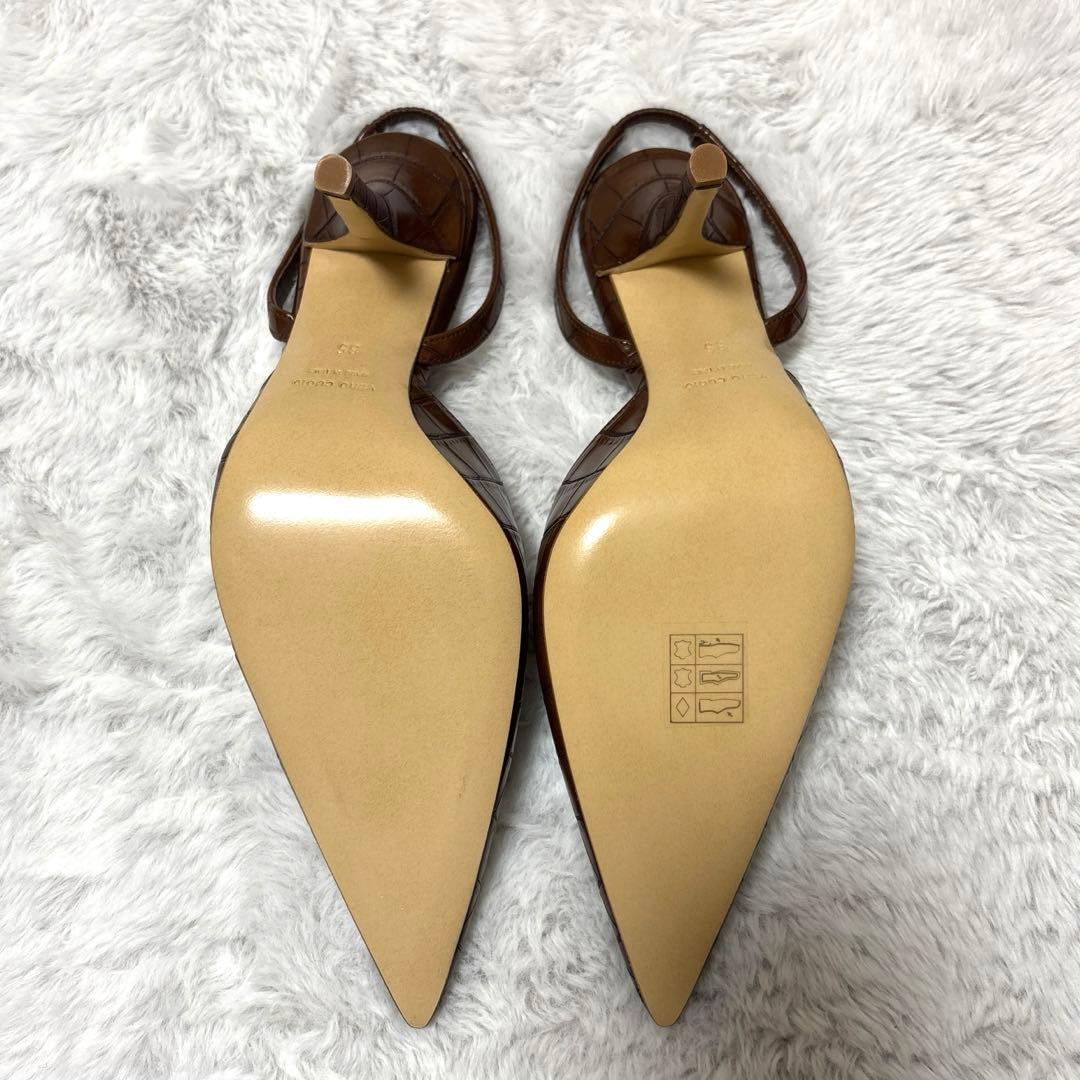 定価84,700円【GIA BORGHINIジアボルギーニ】クロコ型押しパンプス