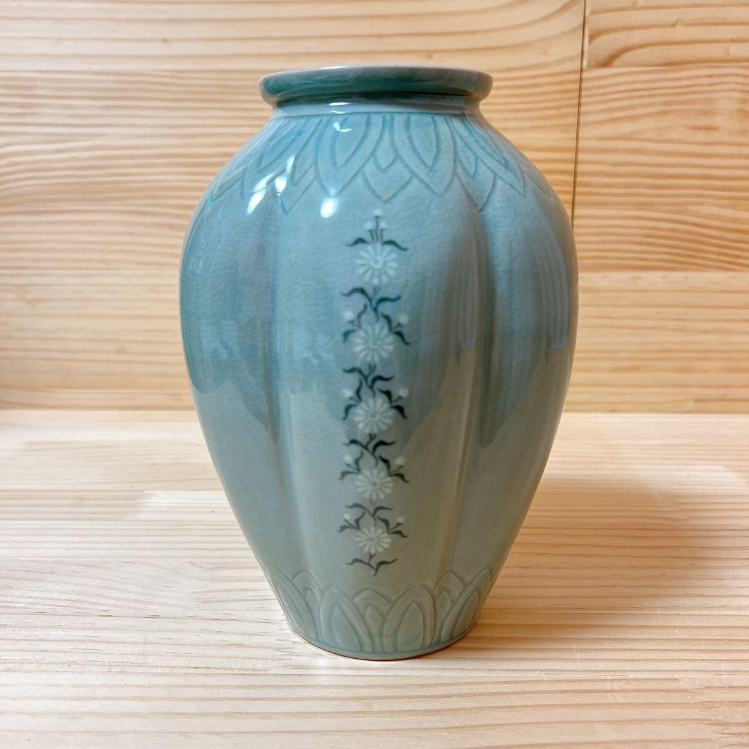 杉慶煥作　花瓶　深源陶窯　高麗青磁　青磁器　新品未使用
