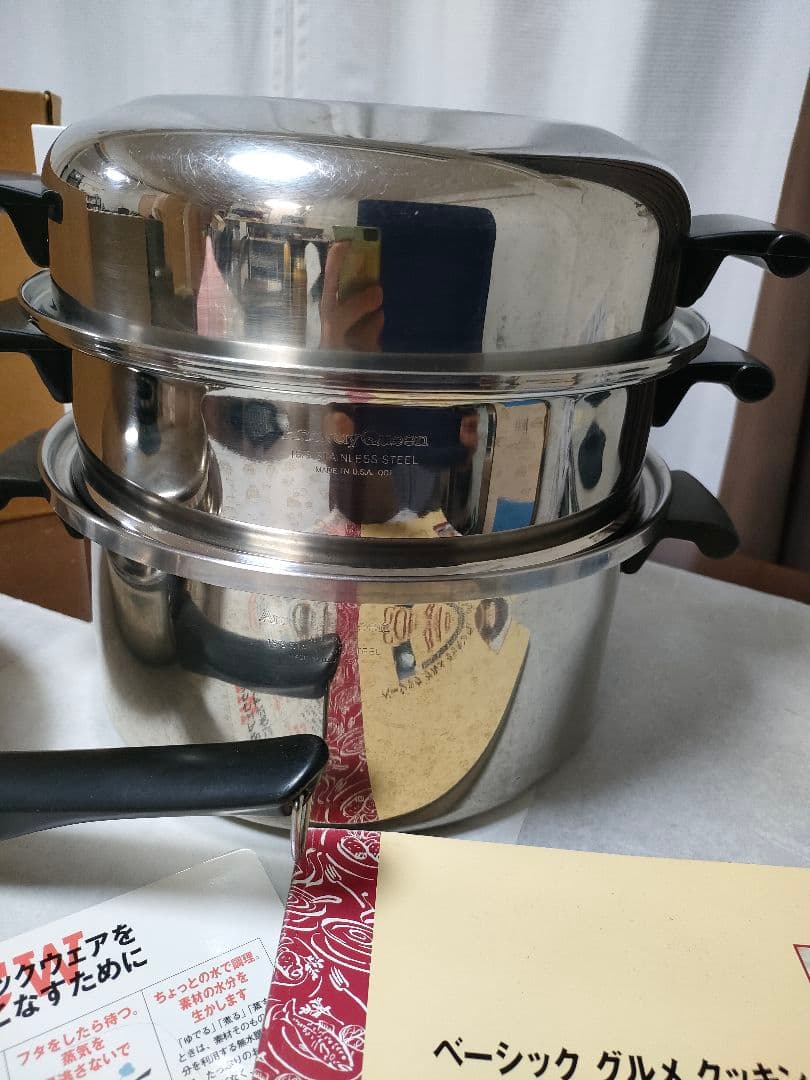 アムウェイクィーンまとめてセット　取り扱い説明書　レシピ本付き　フライパン蒸し器