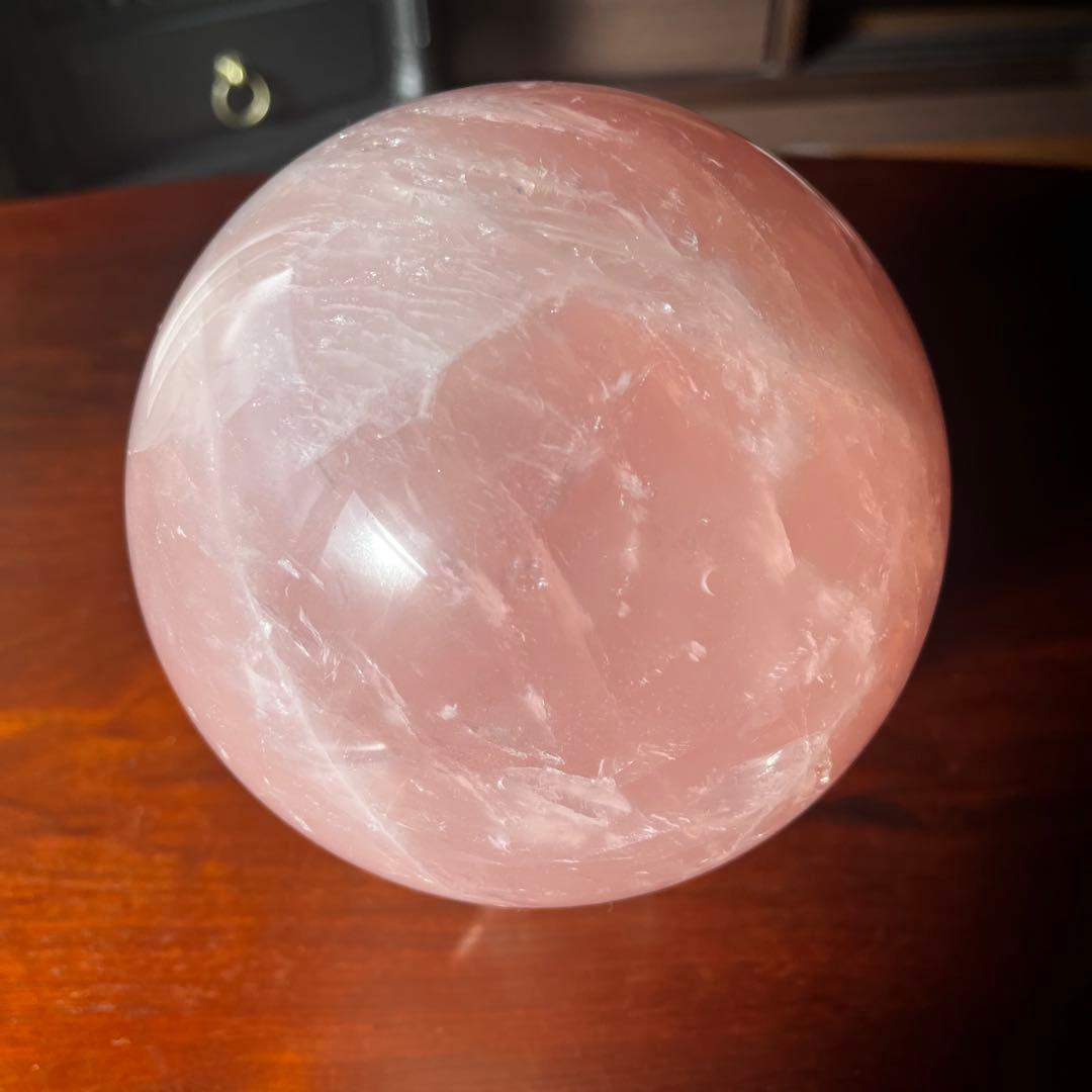 天然石　ローズクォーツ 大型丸玉　直径 約13.5cm 　重量約4.2kg