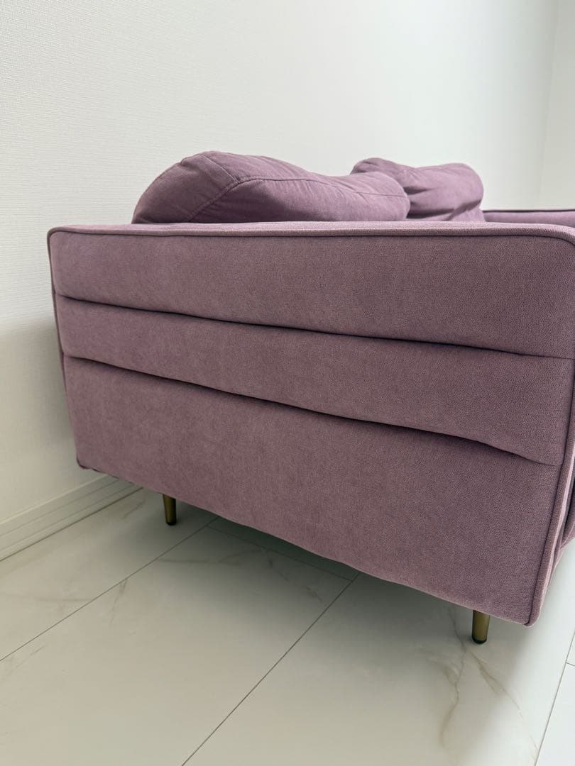 モダンデコ　ソファー2人掛け コンパクト　オールドラベンダー