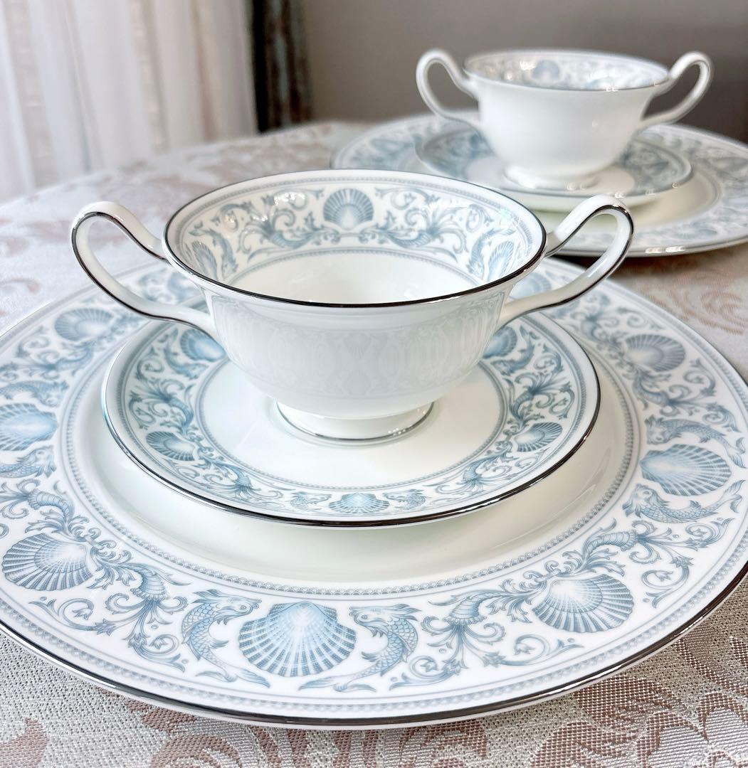 ウェッジウッド❤️ドルフィン❤️スープカップ＆ソーサー　ディナー皿　ペアセット