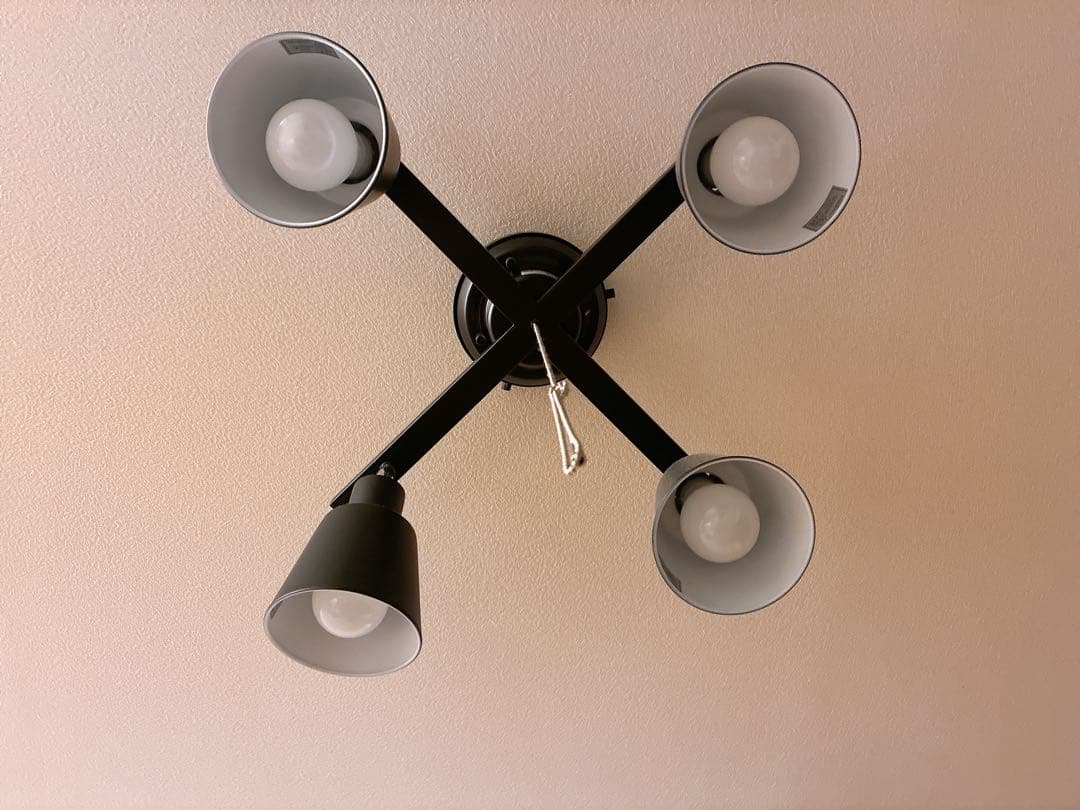 【送料込み】 4灯シーリングライト ブラック・グレー