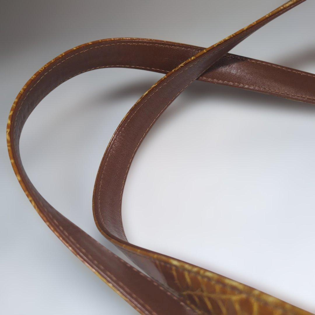 シャイニング　クロコダイル　バッグ　ブラウン　セット　サンタゴスティーノ