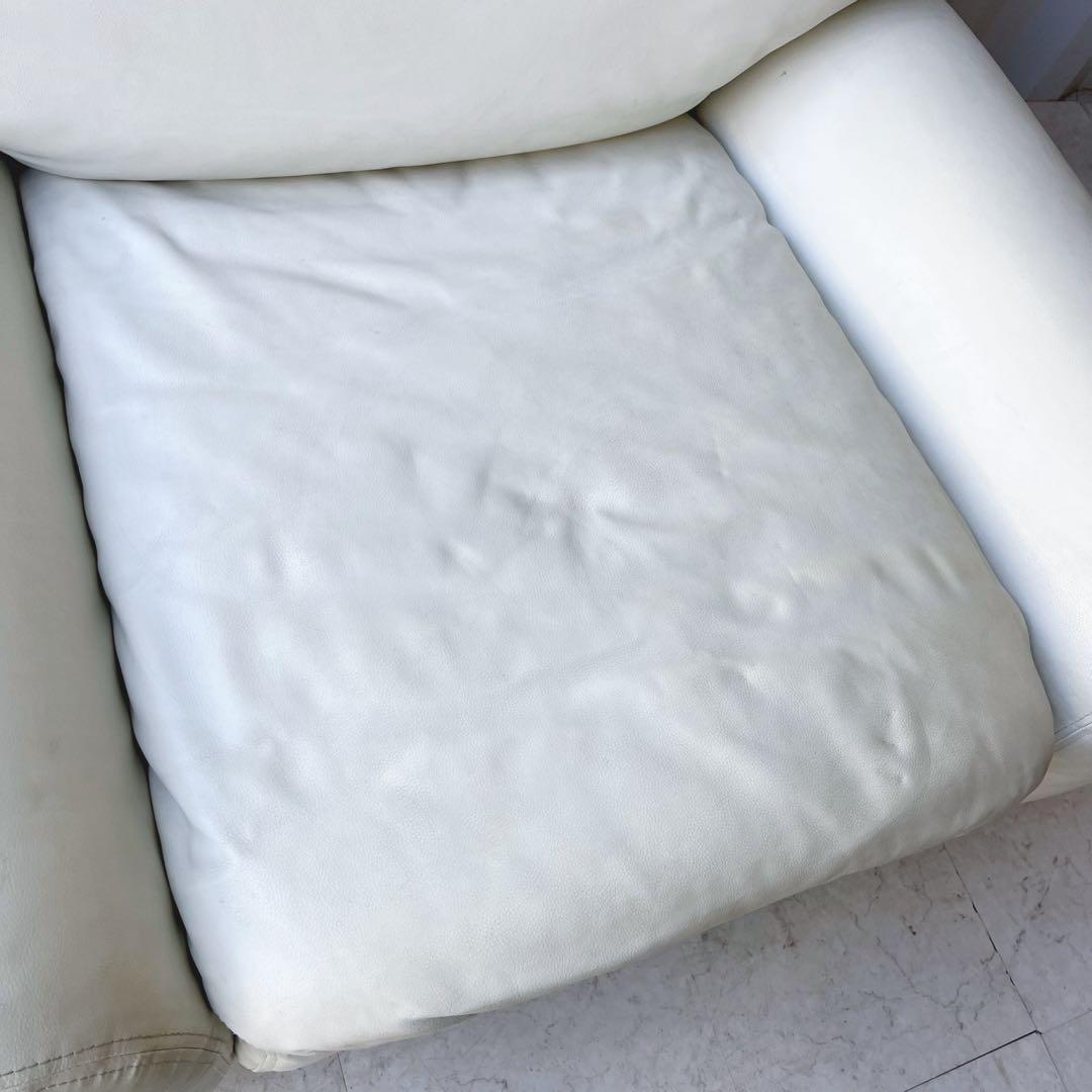 送料設置無料！アルフレックス ベンゴディ 本革ホワイトシングルアームソファ✨