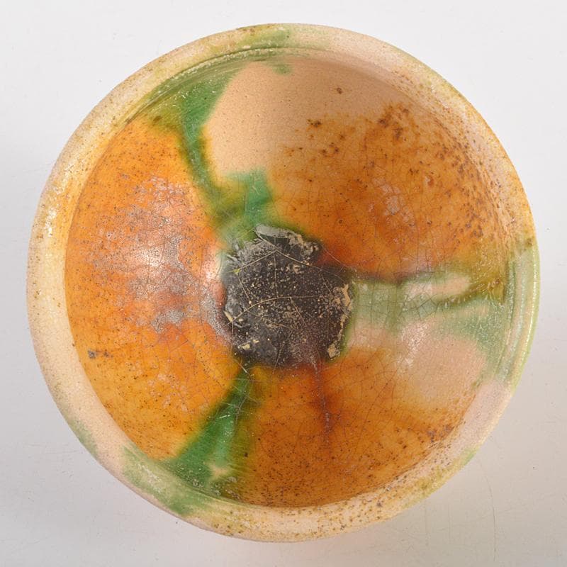 中国　唐三彩　盃　時代箱付　D　R6759