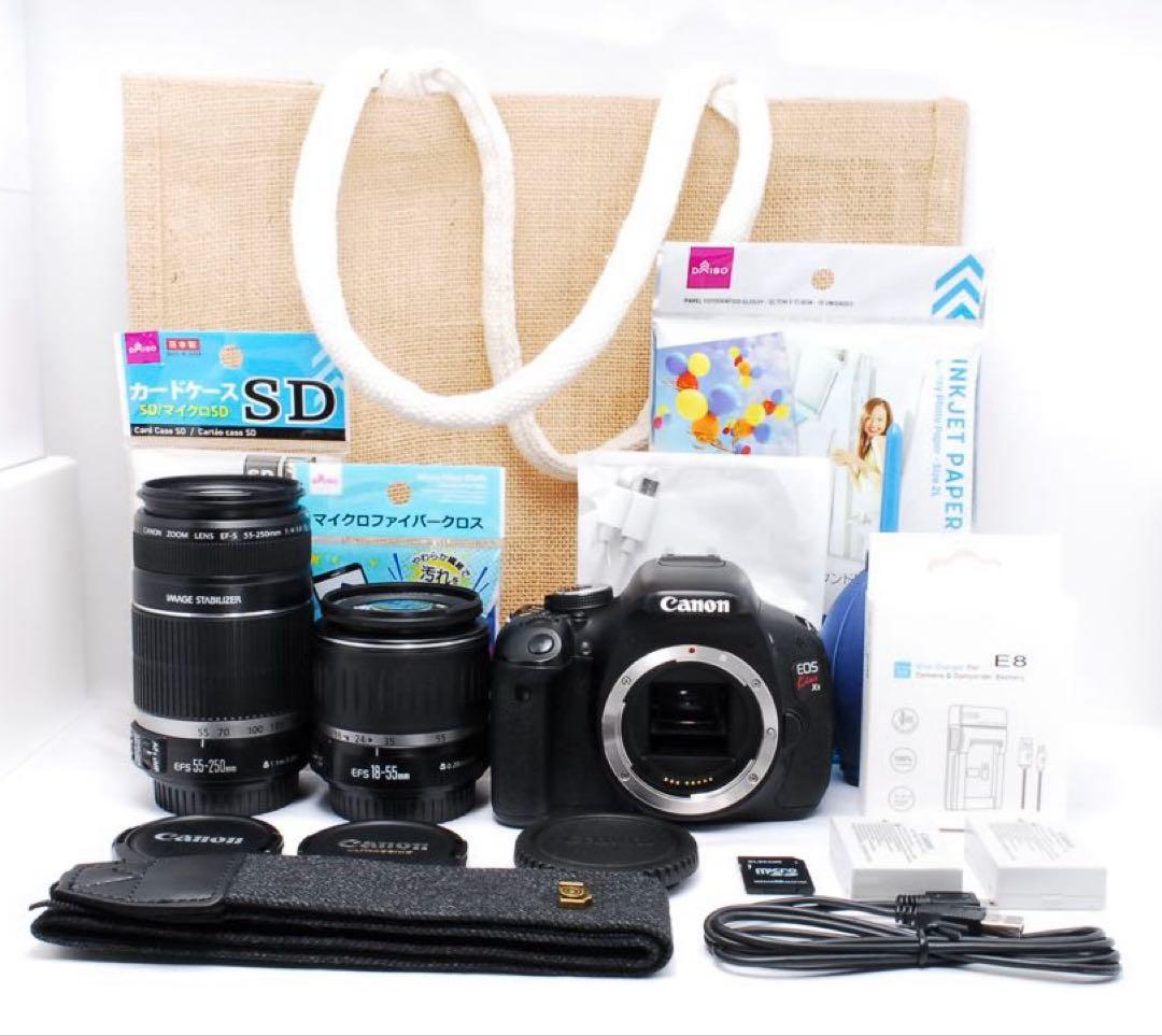 スマホ転送OK❤️Canon kiss X5❤️ダブルレンズセット一眼レフカメラ