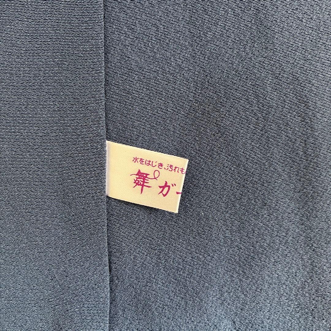 色無地　フルセット　着物　正絹　一つ紋　ブルー系　G4