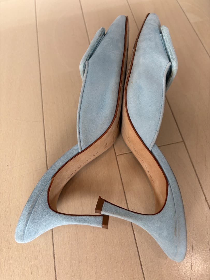 MANOLO BLAHNIK メイセールスエード ミュール　35.5