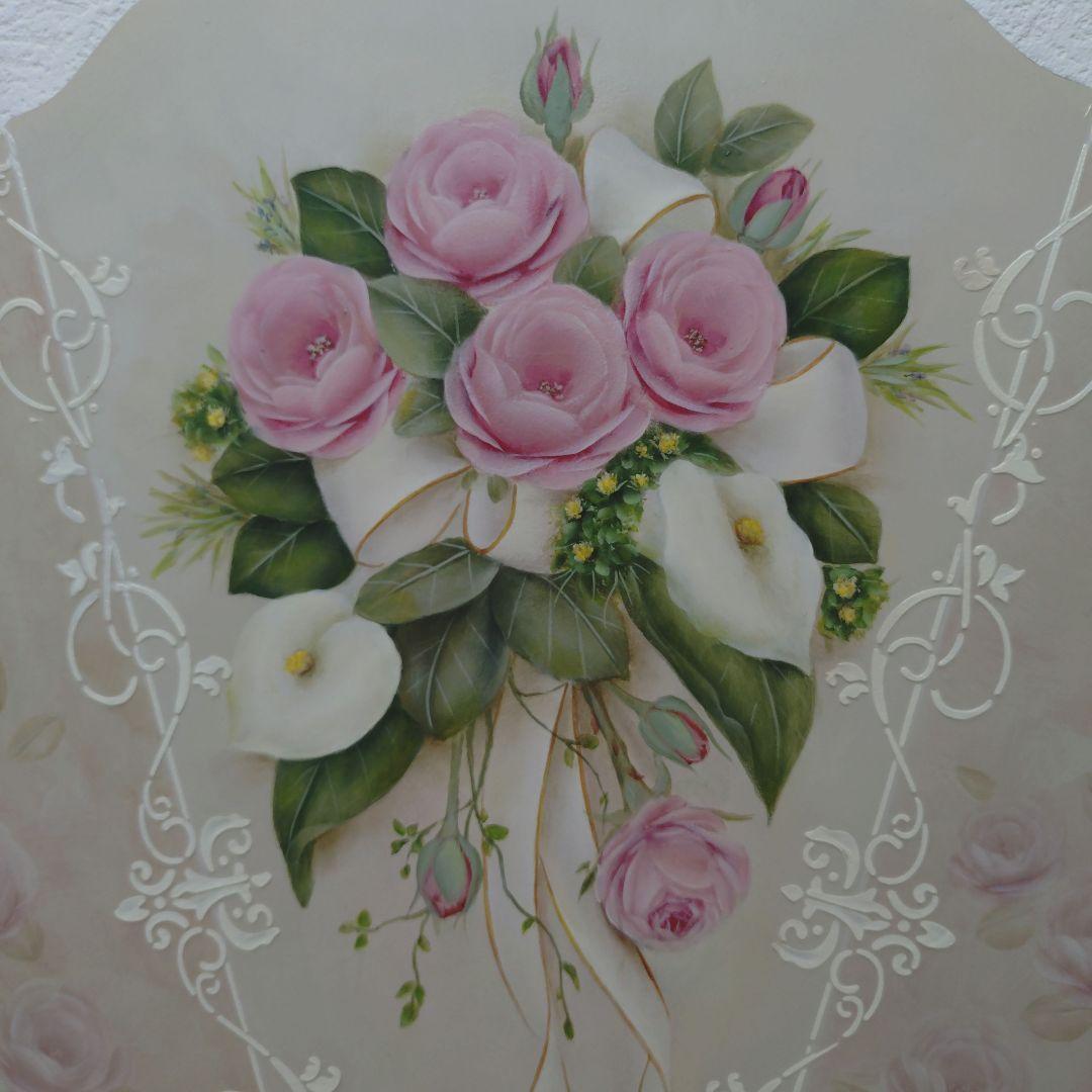 スカラップボード　両面描き　トールペイント作品