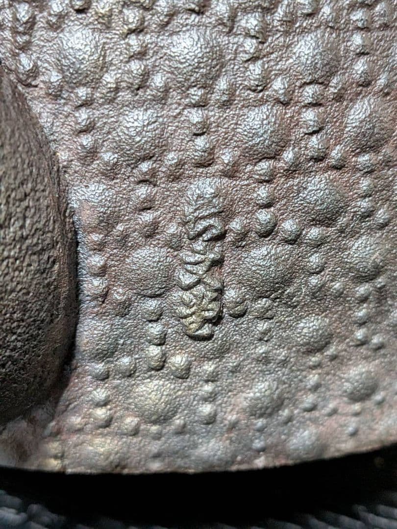 長文堂造 大振鉄瓶 霰紋 約1.8L 鉄蓋 メンテナンス済　鉄器