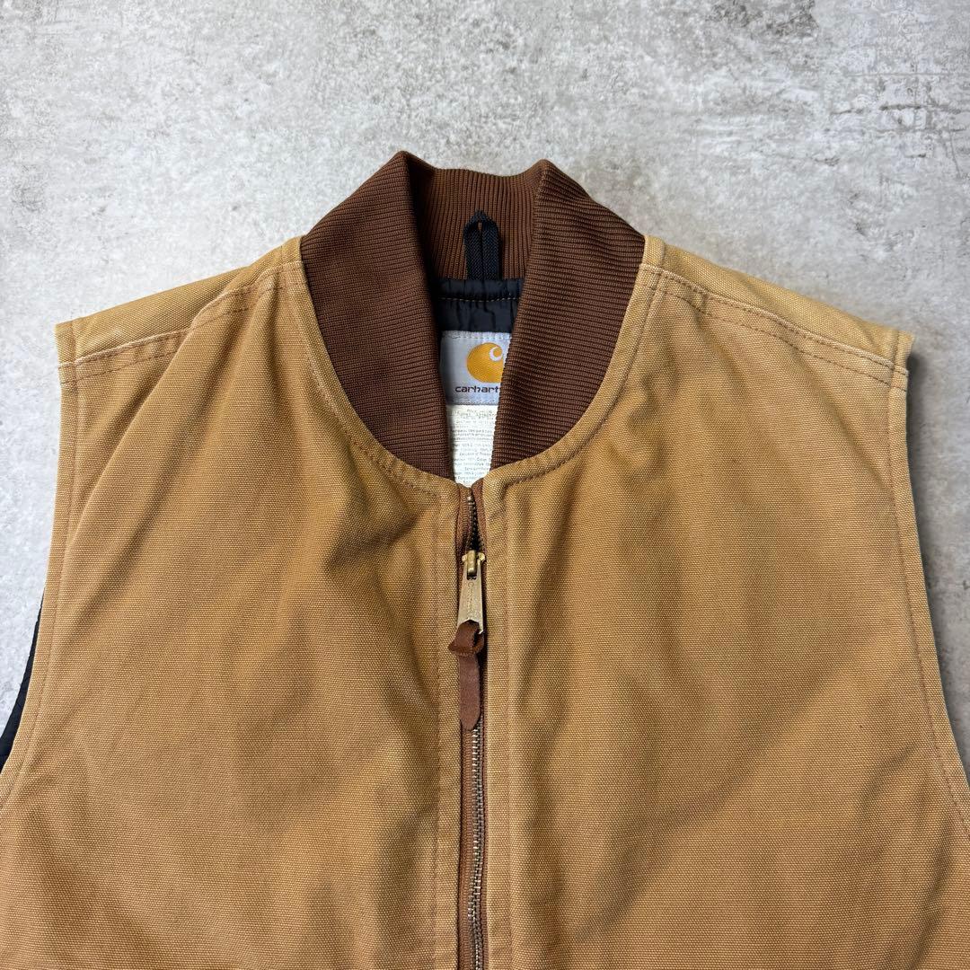 希少■carhartt カーハート【L】ダックベスト 雰囲気◎ブラウン フェード