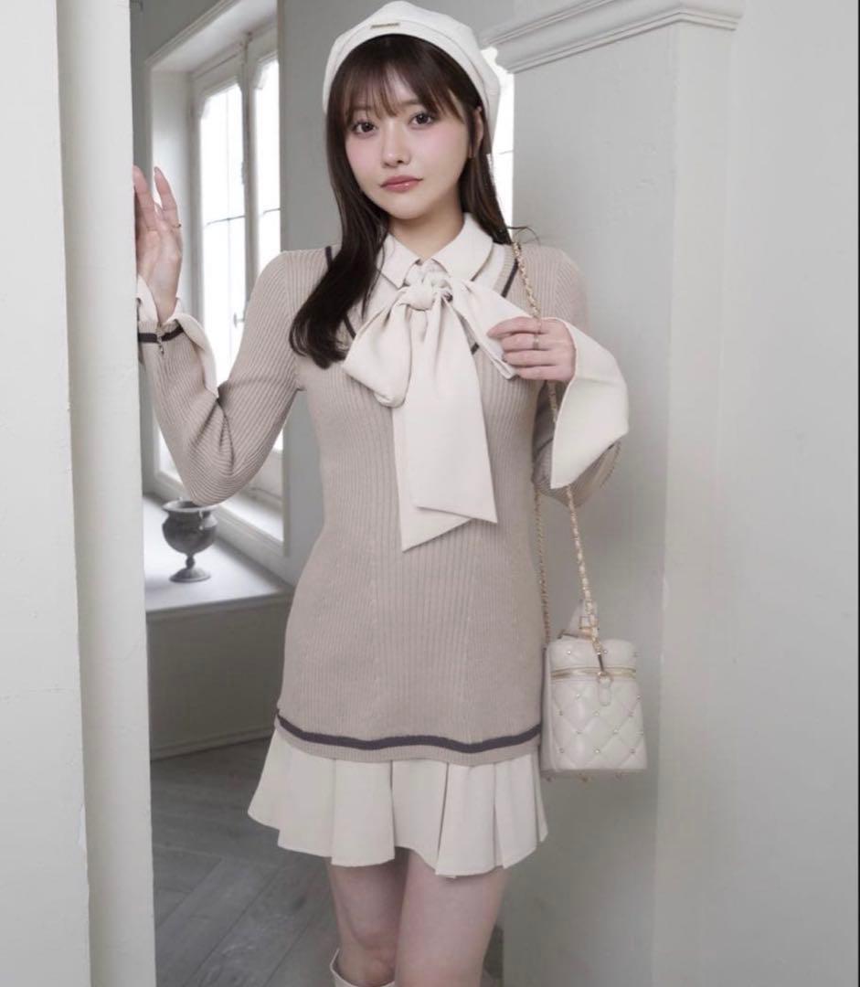 LIP SERVICE シャツドッキングプリーツワンピース