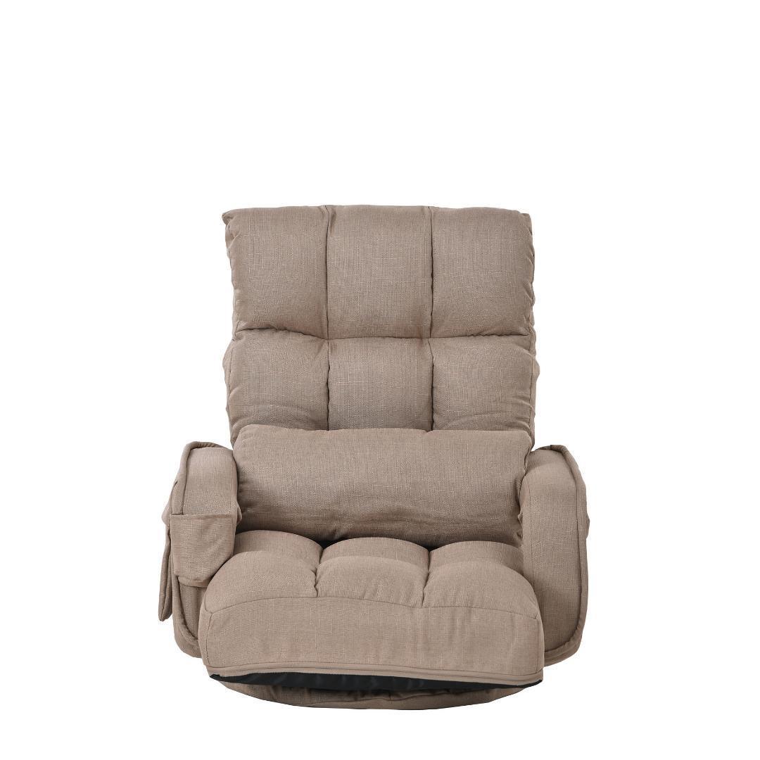 【コーヒー】回転式座椅子 肘掛け ハイバック 座いす リクライニング 1人掛