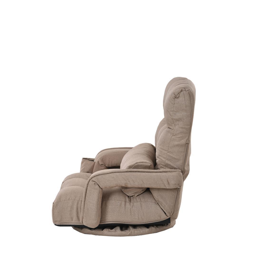 【コーヒー】回転式座椅子 肘掛け ハイバック 座いす リクライニング 1人掛