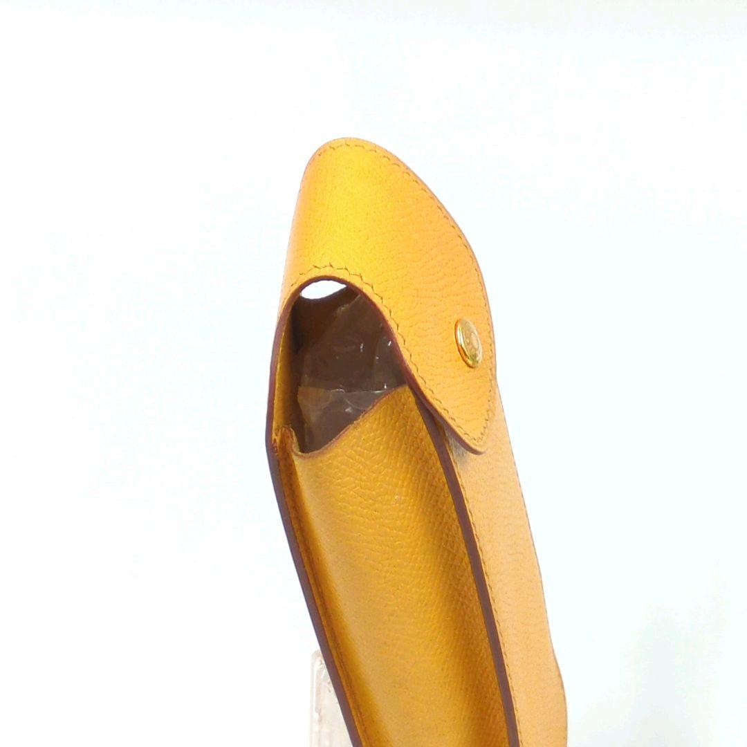HERMÈS イエローレザー ペンケース　筆箱　C型刻印