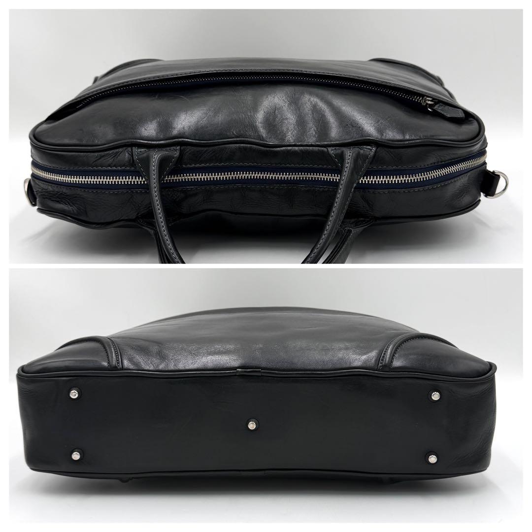 【良品】ファイブウッズ ブリーフケース プラトウ ビジネス レザー ブラック