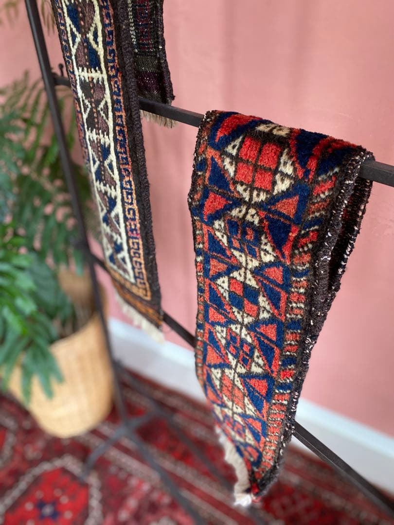 《 trb102 》 ヴィンテージラグ バルーチ ミニランナーラグ