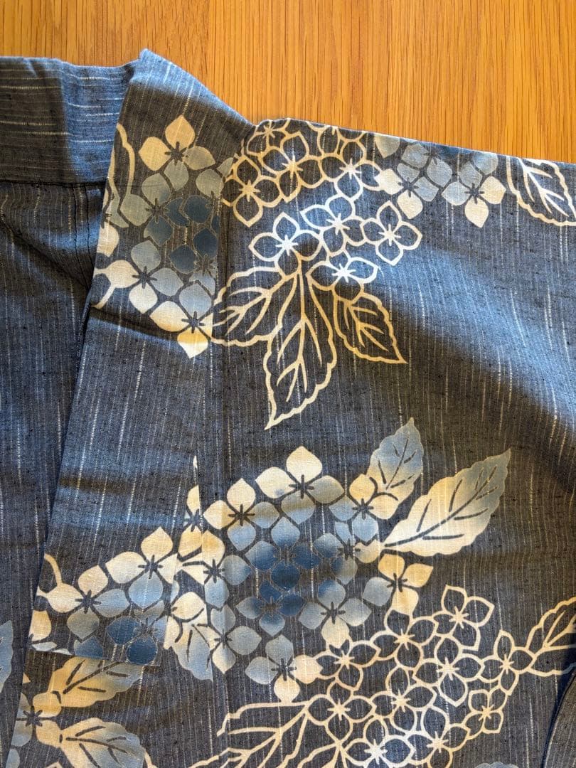 竺仙　浴衣　あじさい　帯付き　Lサイズ