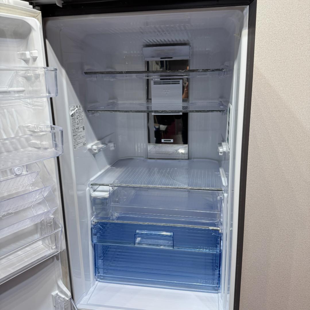 東京23区送料無料　シャープ2017年製　415L　ガラスドア　両開きタイプ