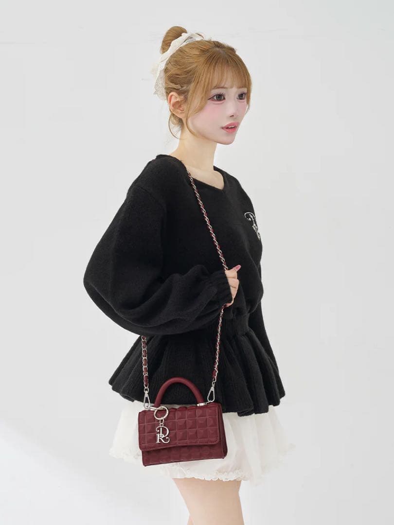 新品 ダーリッチ DRチャームチョコレートハンドバッグ ボルドー バレンタイン