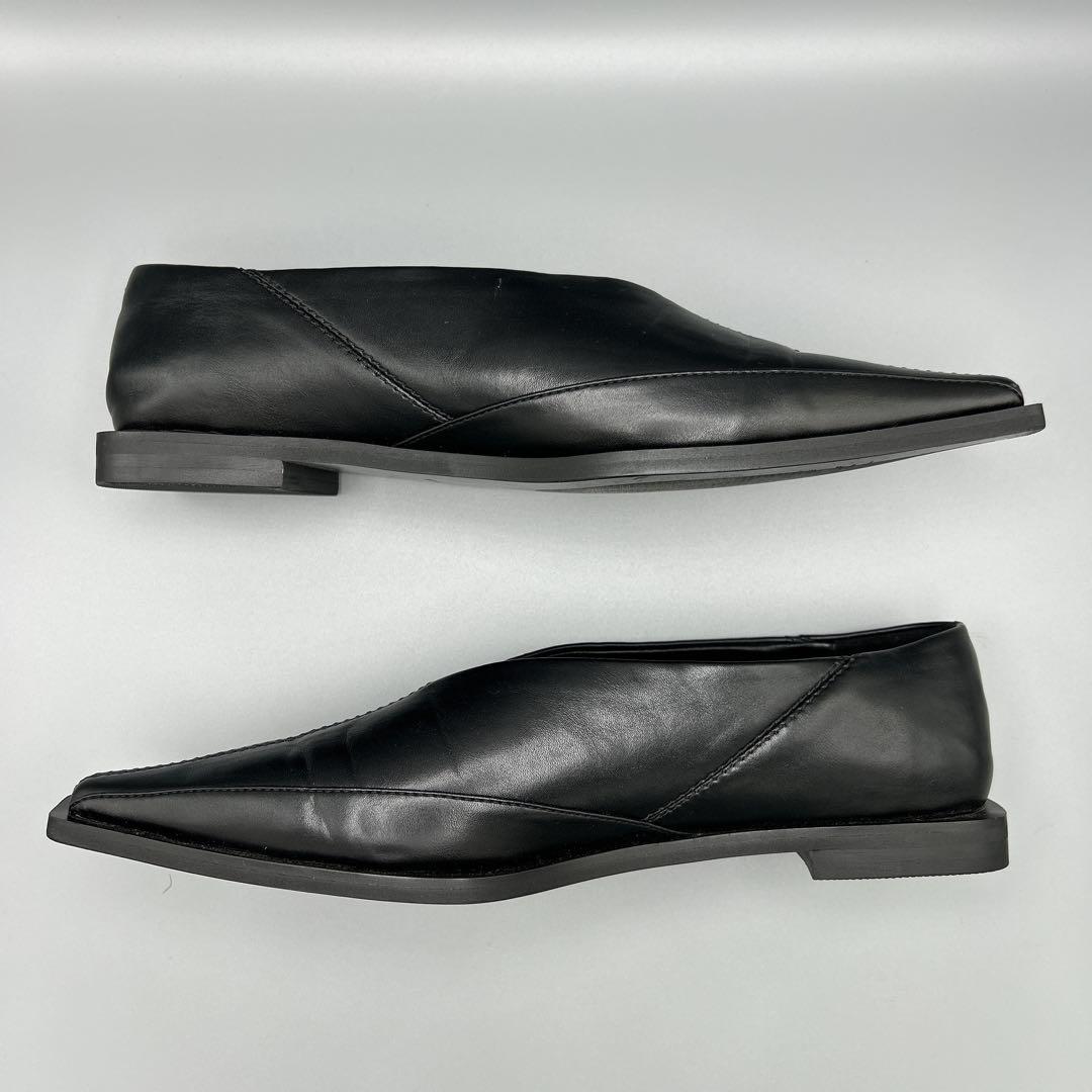 美品 STUDIO DOE フラットシューズ レザー 25cm ポインテッドトゥ