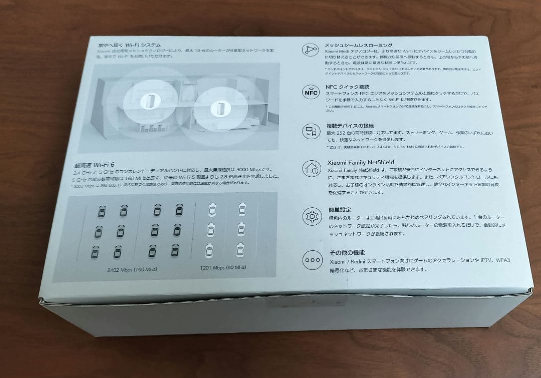 【未使用品】Xiaomi WiFi6メッシュルータ 2台セットAX3000NE
