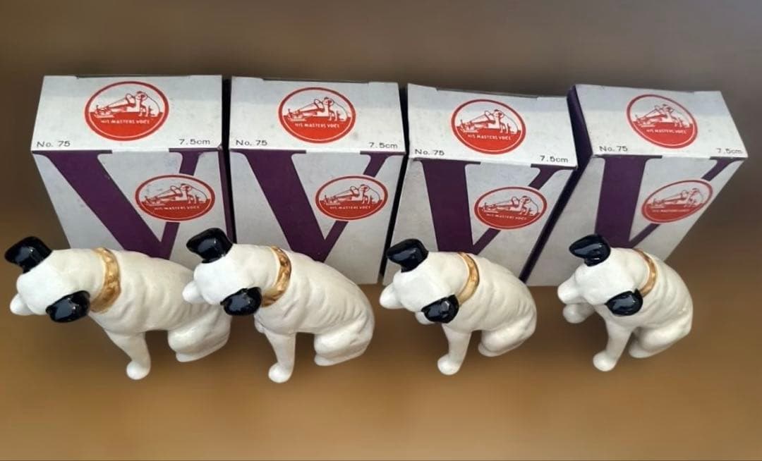 7.5cm手のひらサイズニッパー犬陶器製　4個セット