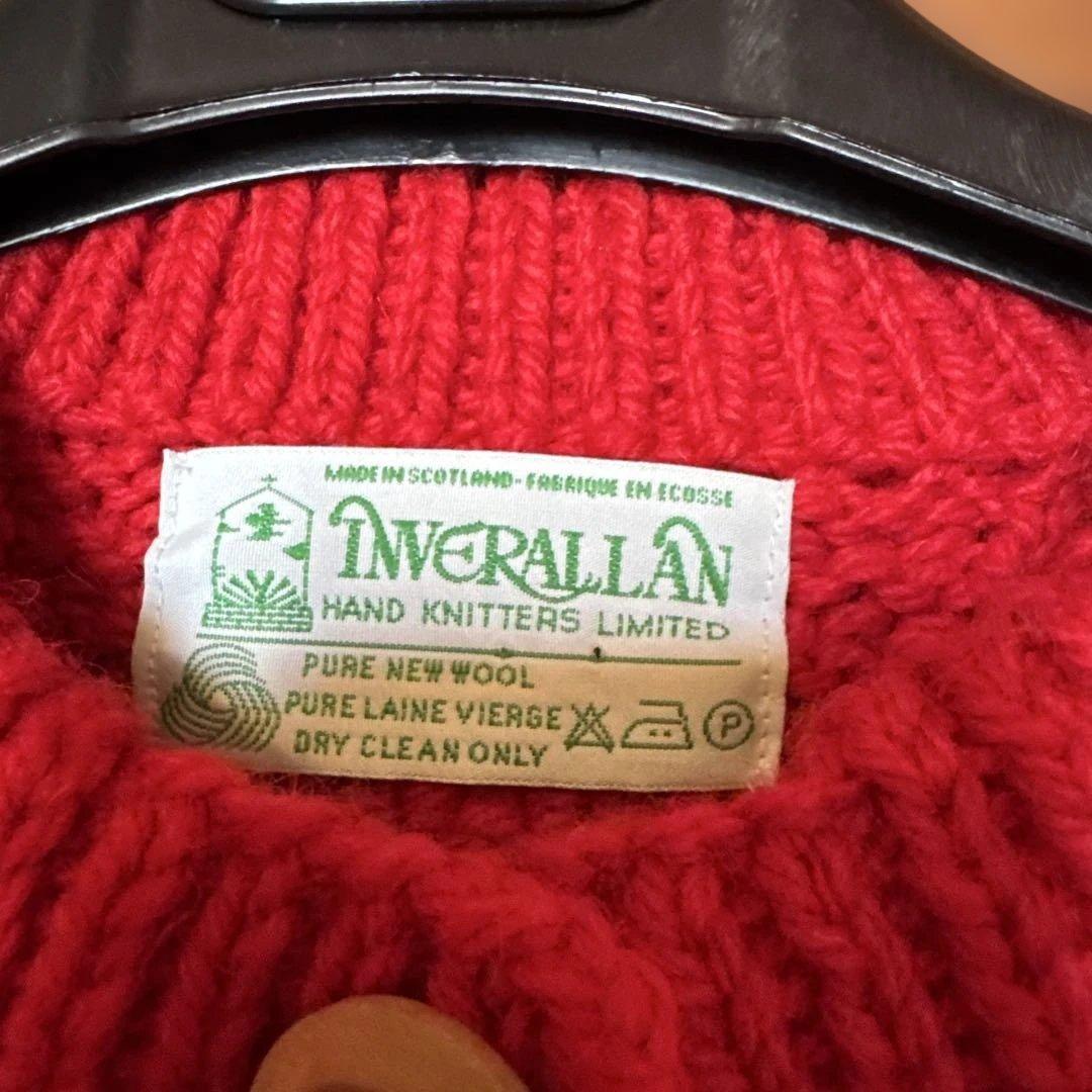 最終お値下げINVERALLAN 赤 ウール カーディガン