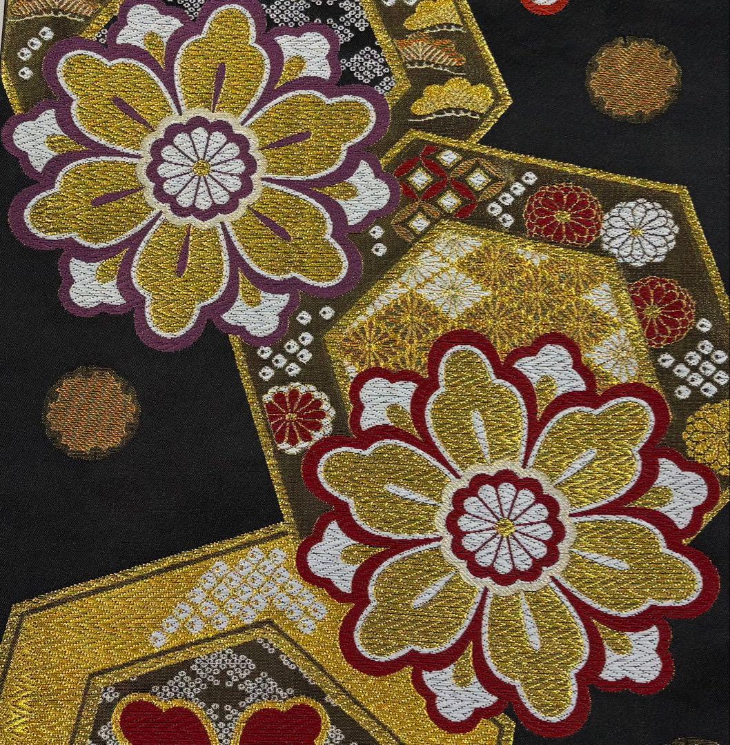 sh-065 化繊袋帯全通　振袖　成人式　美品