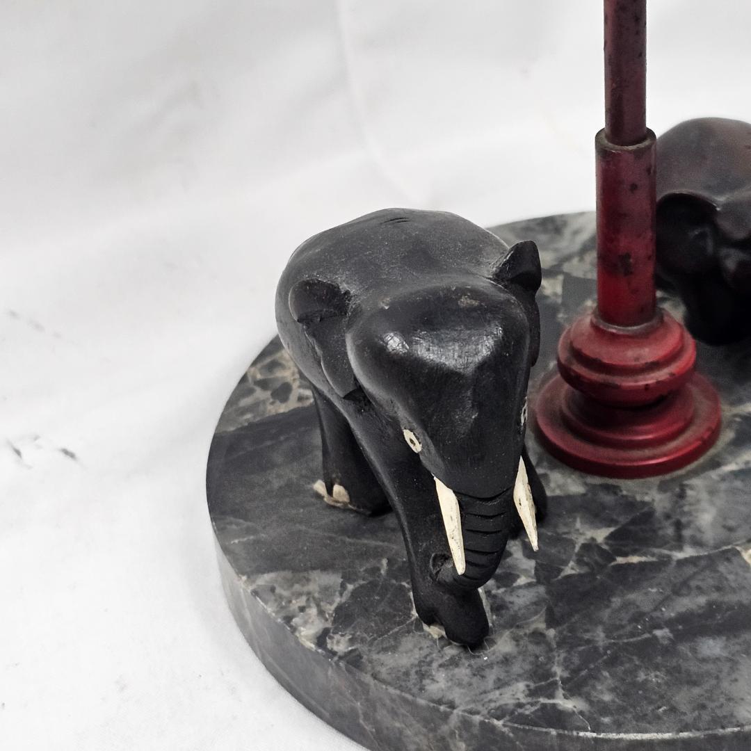 【超希少】戦前 レトロ ゼンマイ式 置時計 象 鳥かご 飾り物 ギミック時計