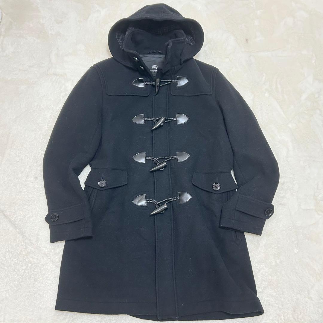 【美品】バーバリーブラックレーベル ウールメルトン ダッフルコート ブラック L
