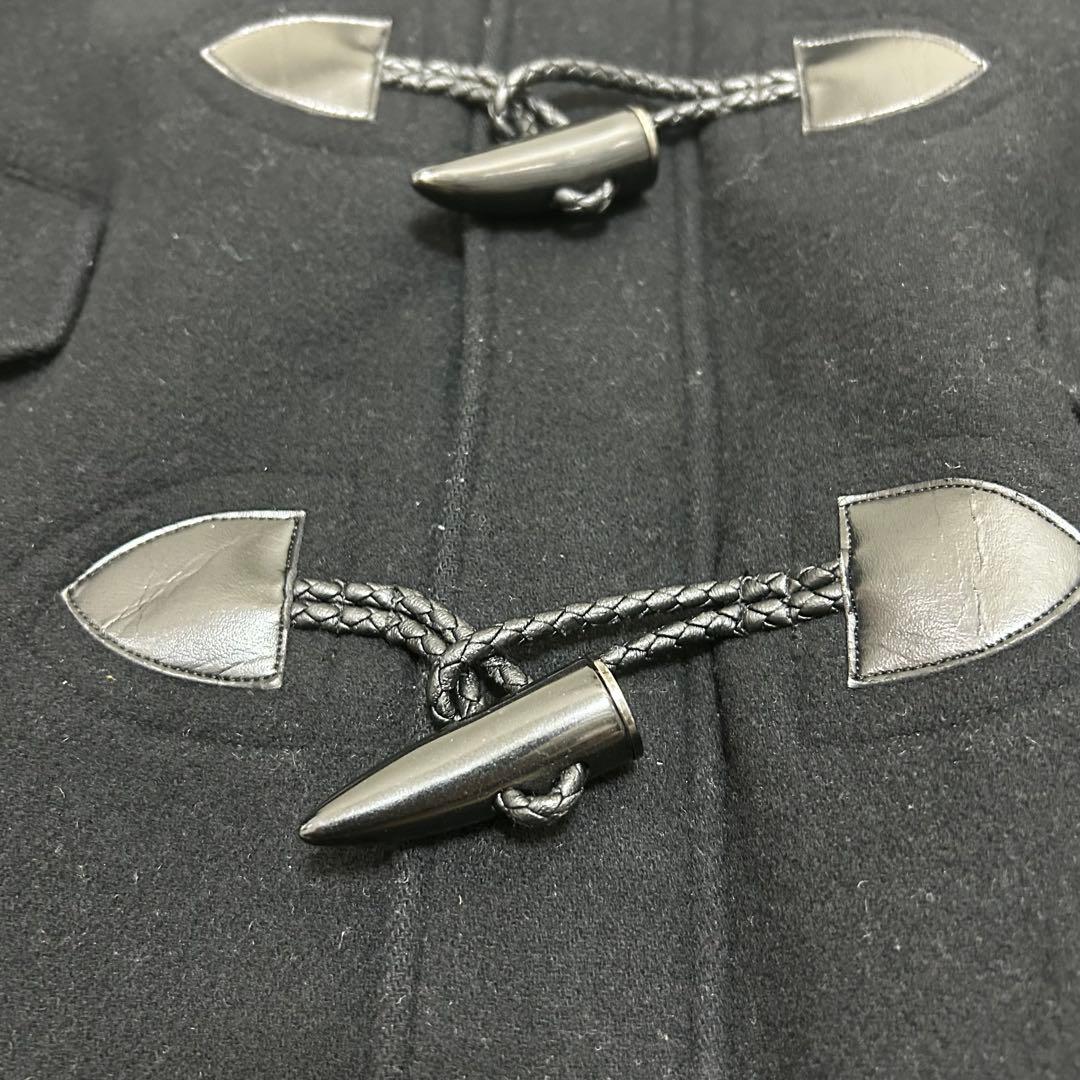 【美品】バーバリーブラックレーベル ウールメルトン ダッフルコート ブラック L