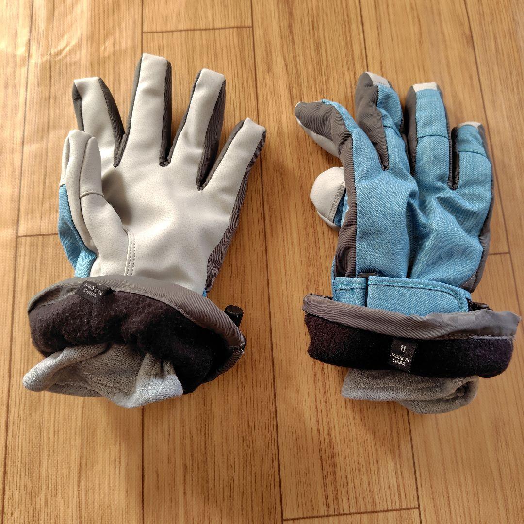 ICEPARDAL スキーウェア　上下セット 黒 水色 手袋付き