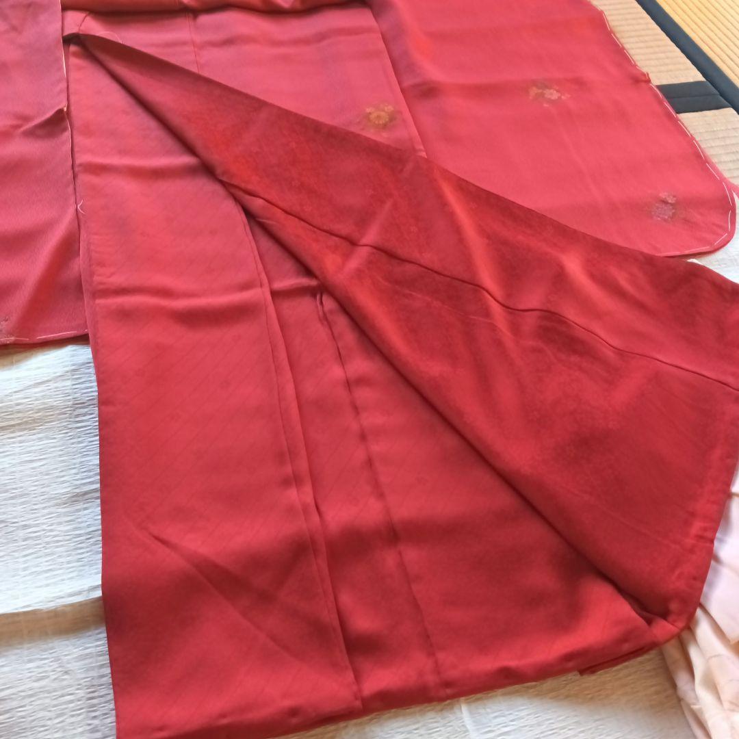 くるみ　トール　未着用振袖 フルセット　赤　無地　丈170 裄70　正絹