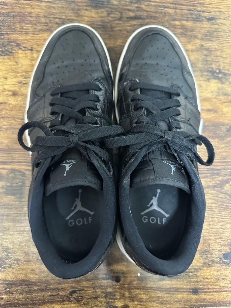 クサノNike エアジョーダン1 LOW ゴルフ オールブラッククロコ27