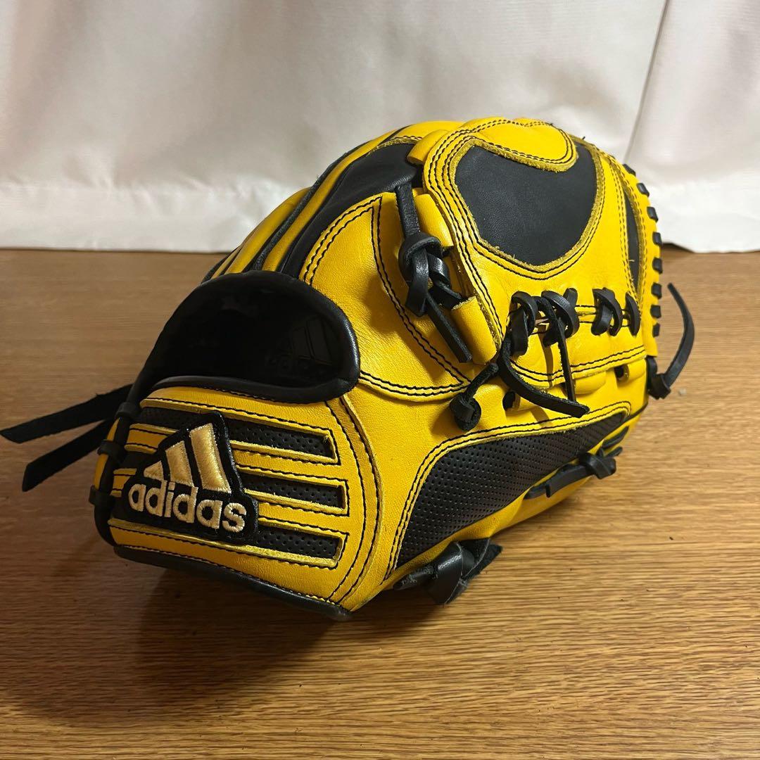 adidas 一般軟式 野球用 グローブ グラブ イエロー/ブラック 内野用