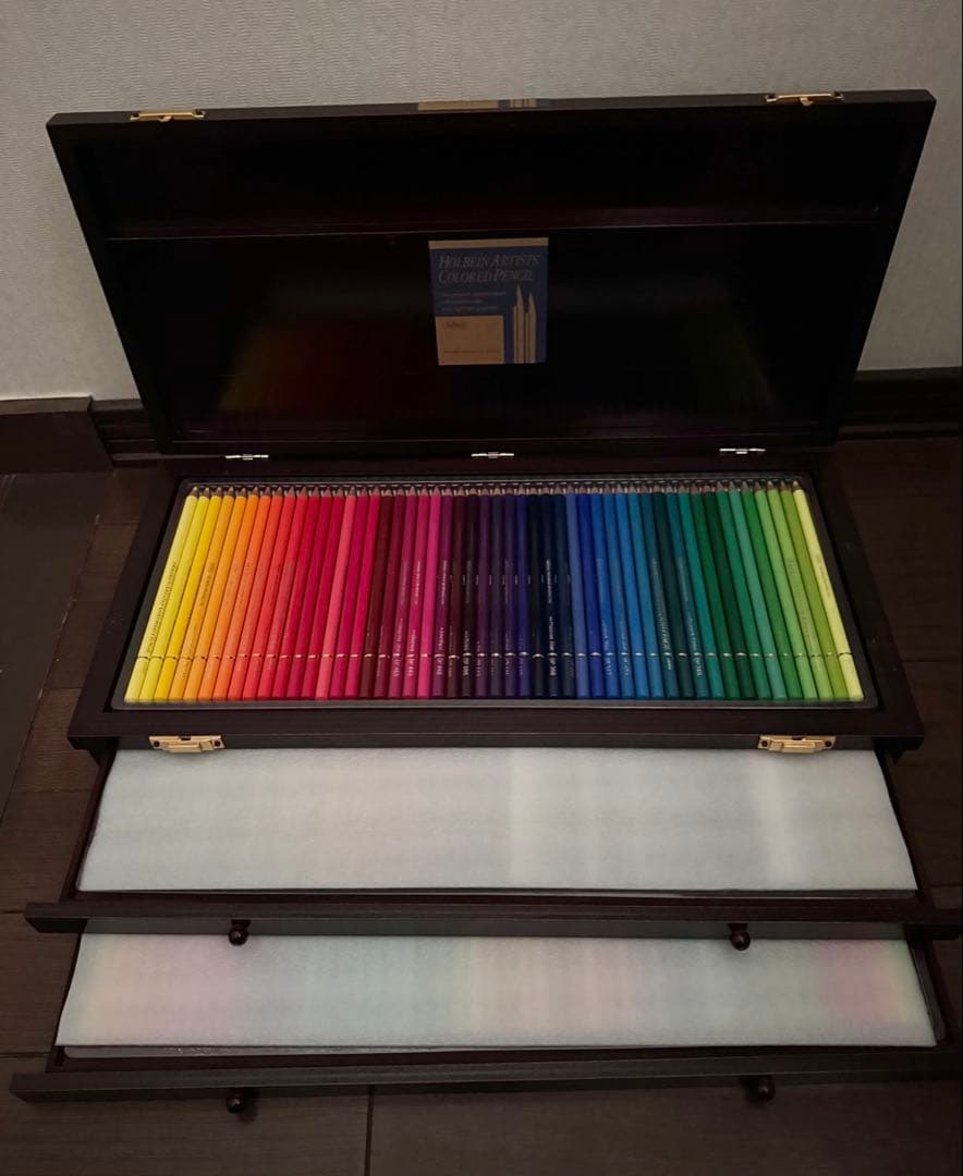 新品 未使用 ホルベイン アーチスト 色鉛筆 木函セット 150色 木箱 全色