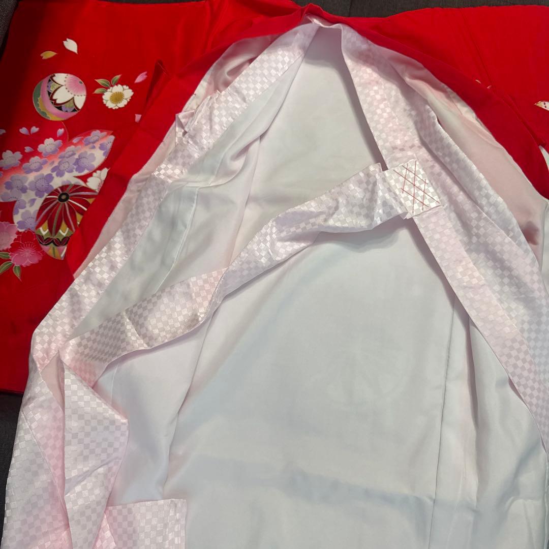 美品七五三着物、作り帯、草履、３歳用