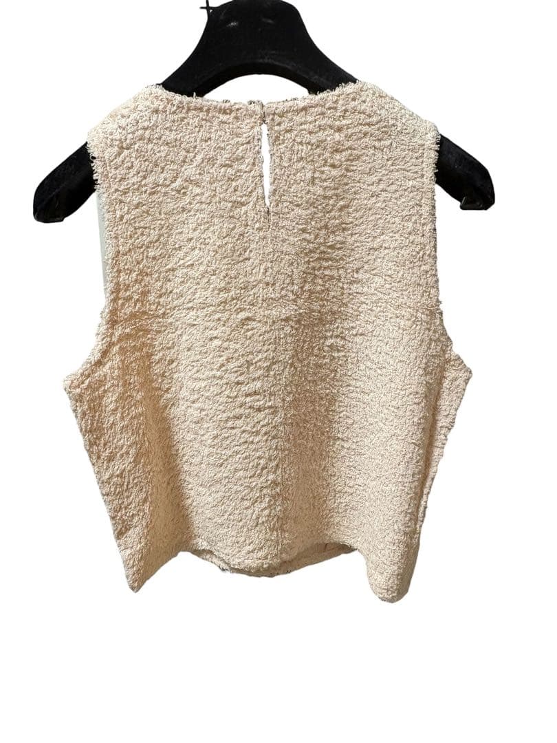 CHANEL 98P ヴィンテージ ピンク シルクパイル地 ノーカラージャケット