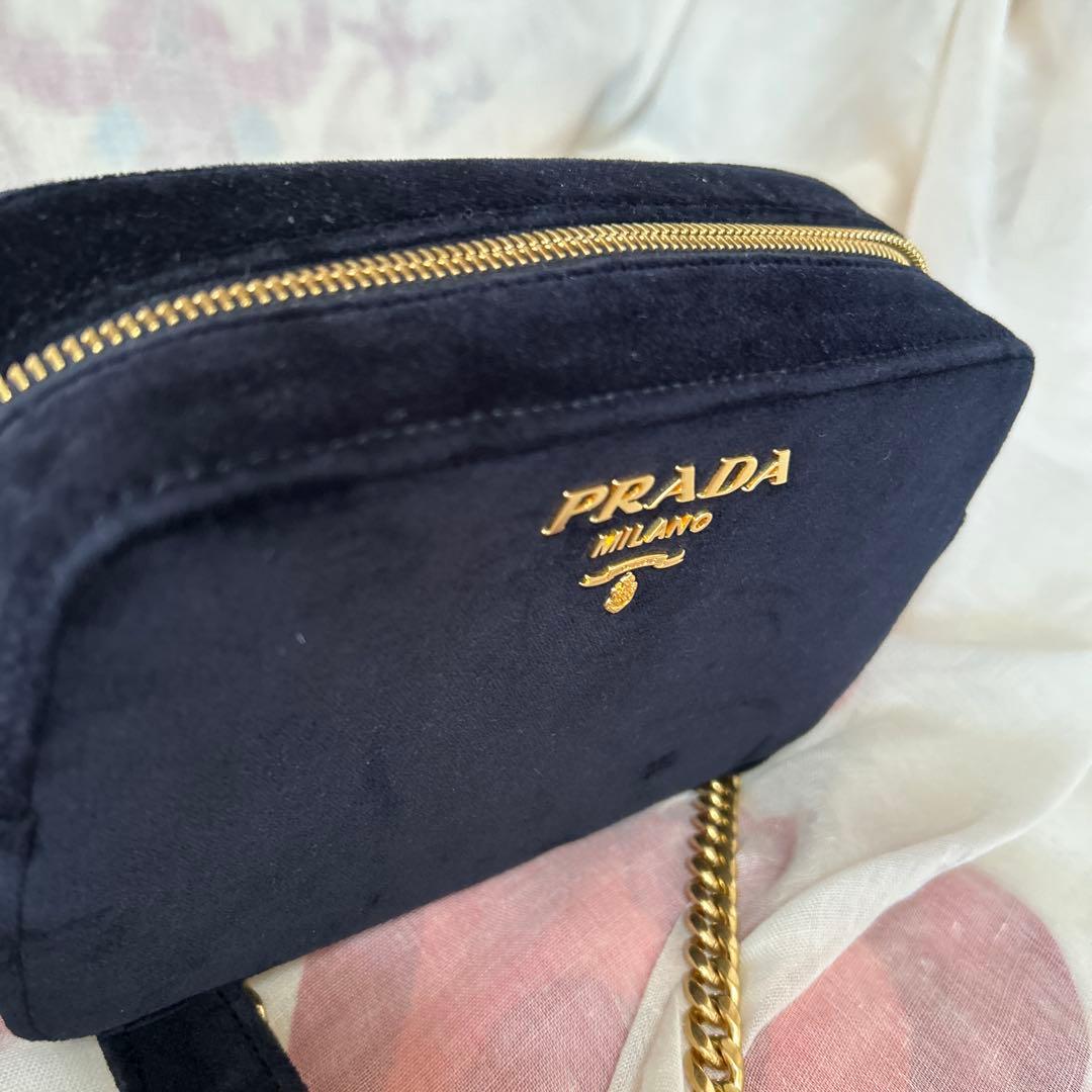 PRADA プラダ　チェーンショルダーバッグ ベルベット ベロア