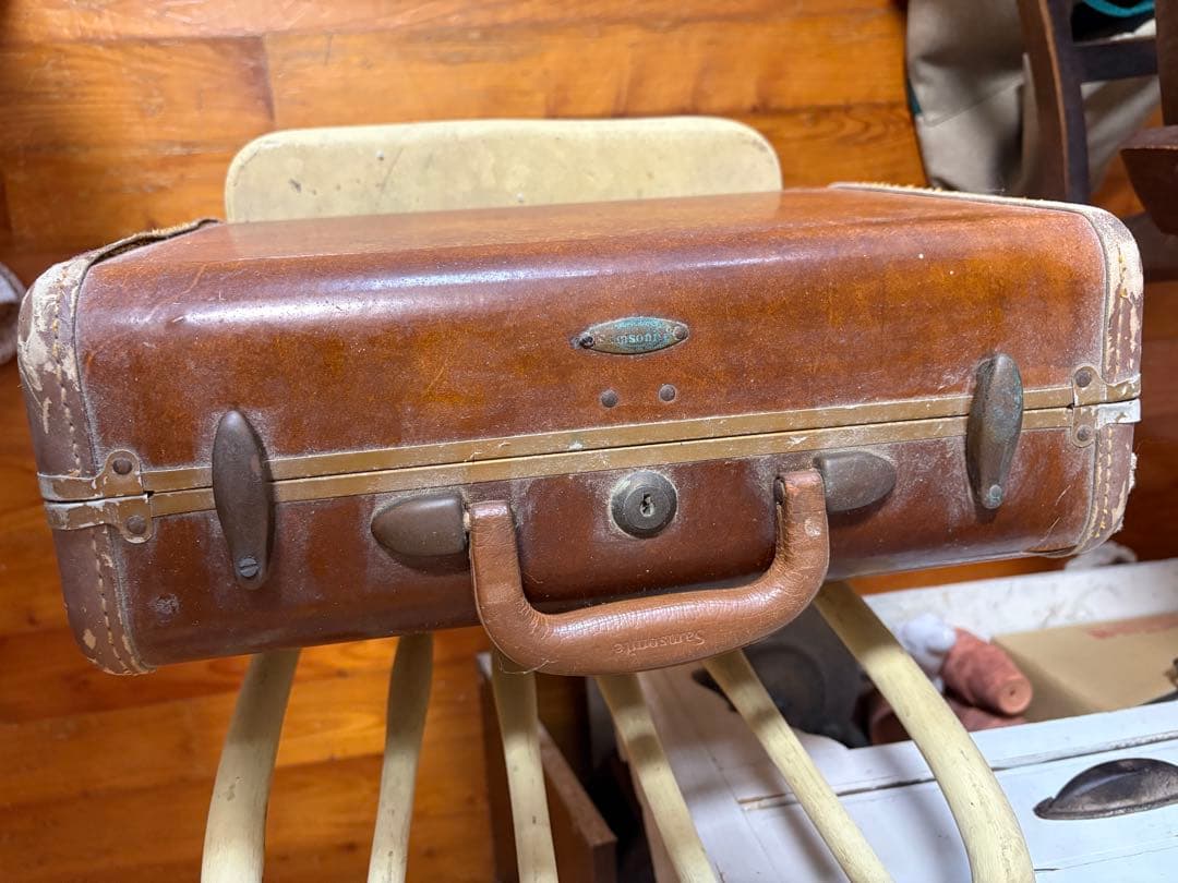 クラシックブラウンレザー スーツケース