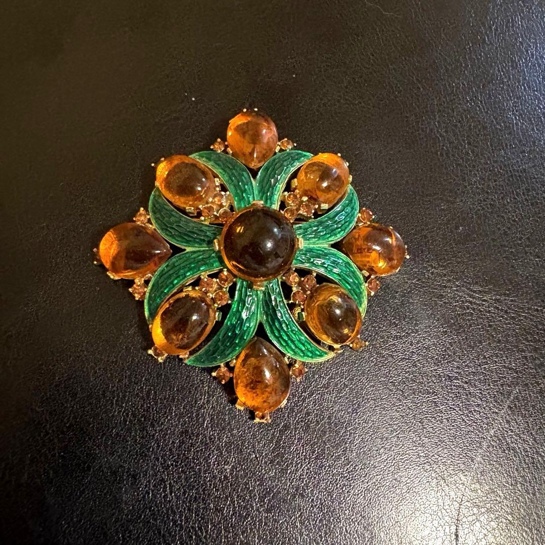 【50s.60s】TRIFARI トリファリ　ヴィンテージ　ブローチ