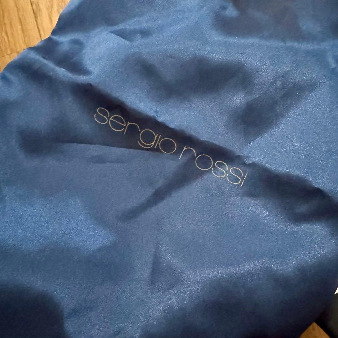 sergio rossi ブラック ストラップ リボン ミュール 35.5 黒