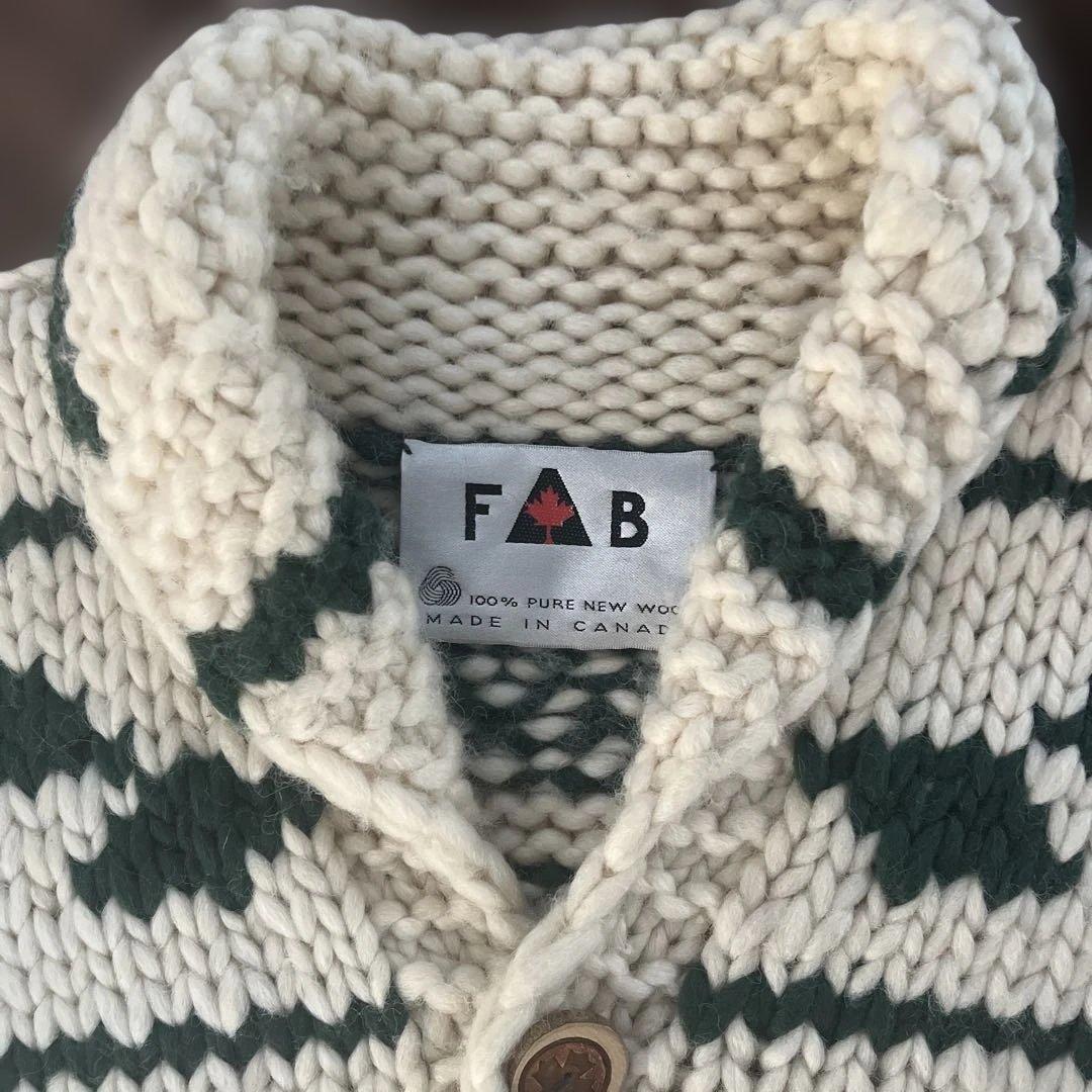 【古着】FAB ニット　カウチン　アイボリー