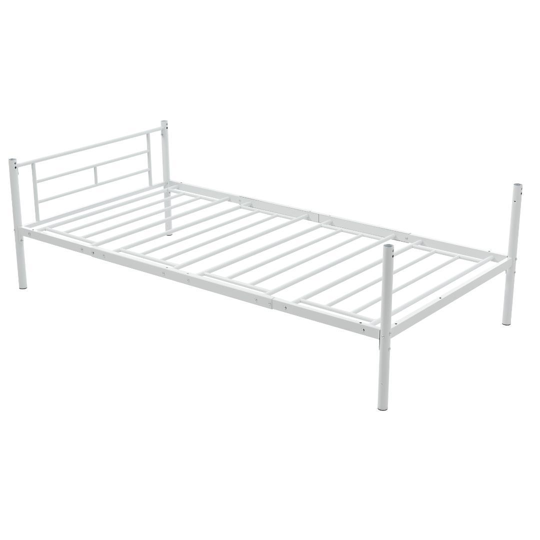 ホワイト 二段ベッド 2段ベッド スチール 耐震 ベッド シングル パイプベッド