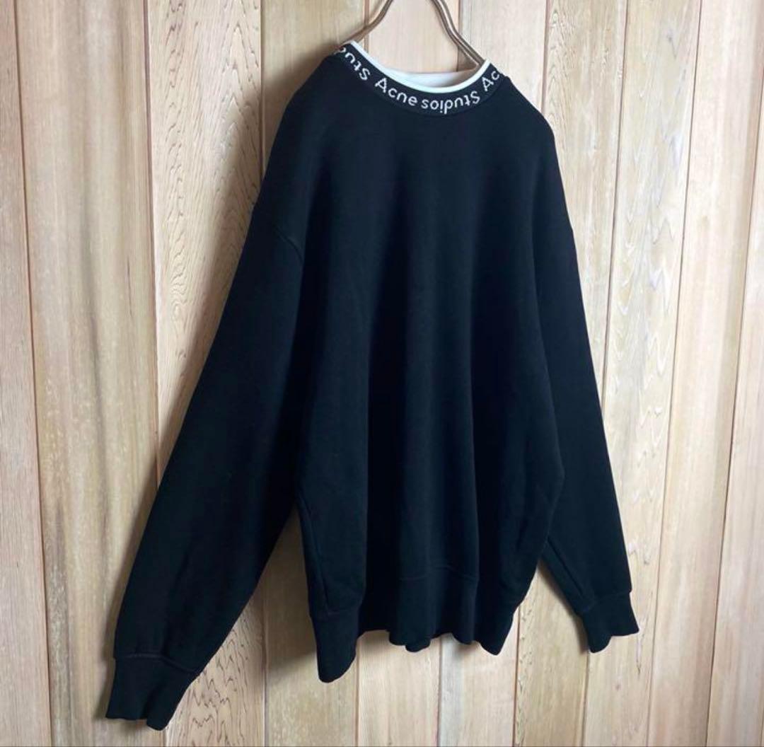 【人気Lサイズ】アクネストゥディオス☆首元ロゴ入りモックネックスウェット 即完売