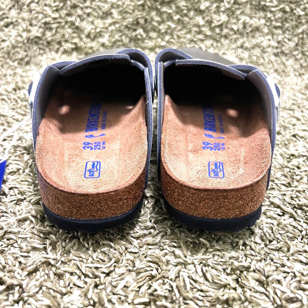 新品　希少カラー　ビルケンシュトック ボストン　サボ　サンダル　シルバー　25