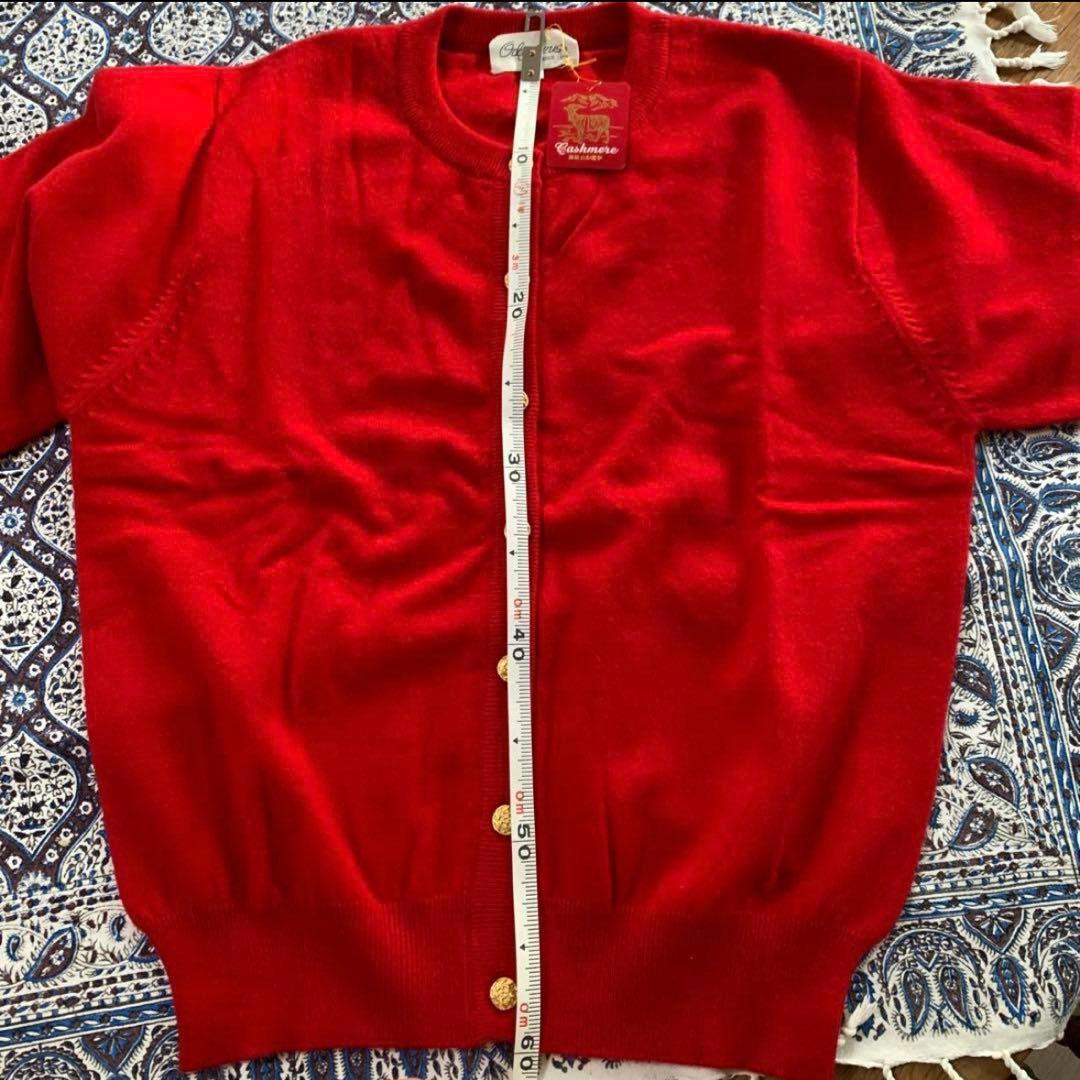 新品　カシミヤ100% カーディガン　ニット　アンサンブル　イエロー　L