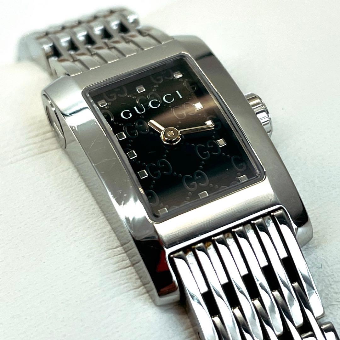 GUCCI Gメトロ レクタンブル 8600Lクオーツ 腕時計 ブラック文字盤